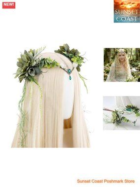 Woodland Flower Fairy Crown - Forest Elf Headpiece for Renaissance Cosplay &